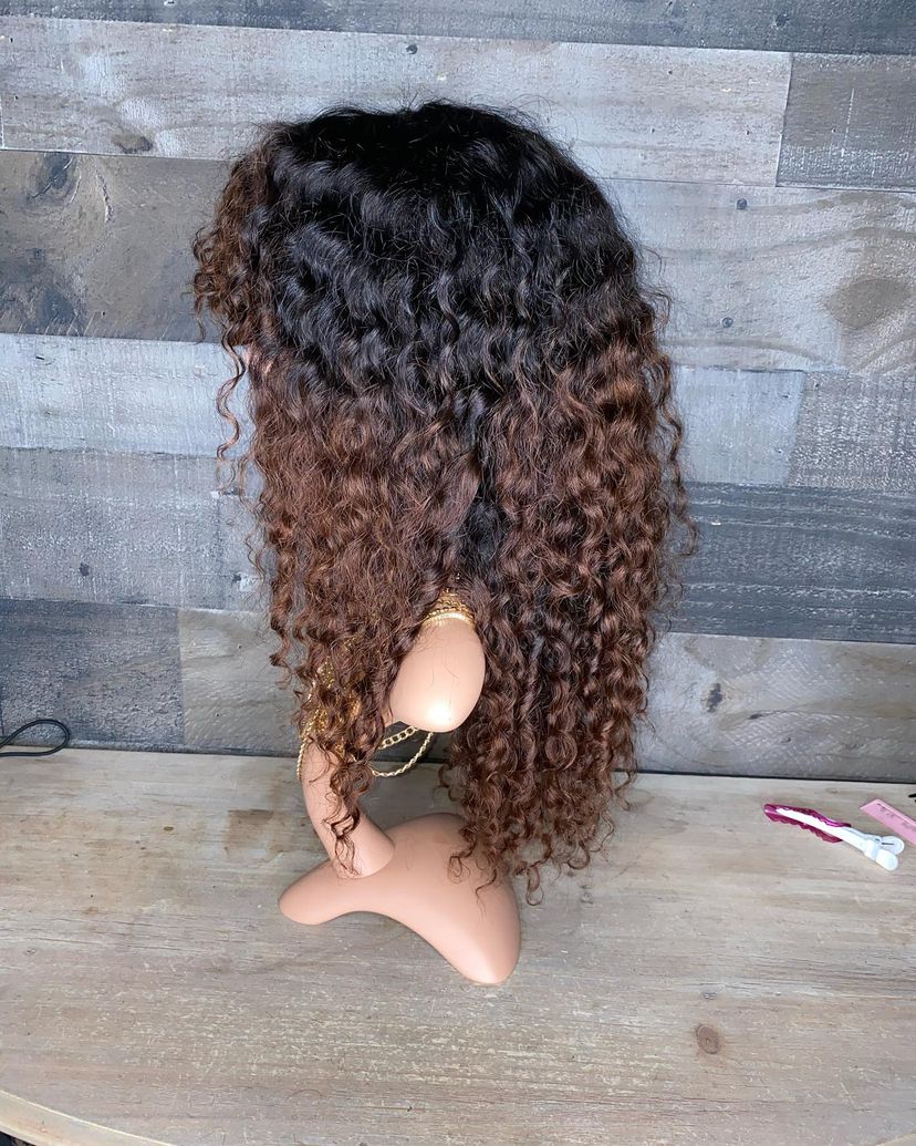 Indian curly bang unit with color